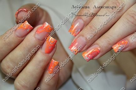 manichiura Orange, design de unghii