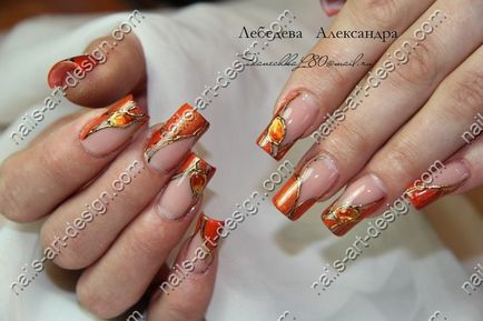 manichiura Orange, design de unghii