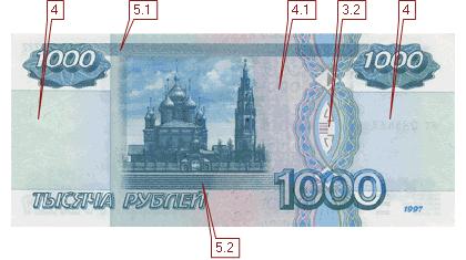 Semne de autenticitate de bancnote de 1000 de ruble - numerar kupyuryRumyniya- - Publisher - din lume