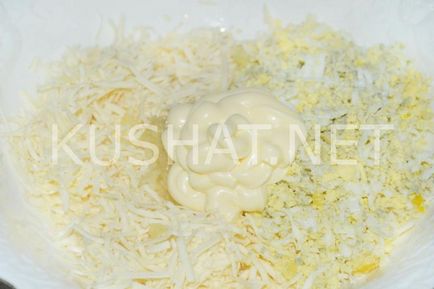 brânză și crabi bastoane Raffaello (Raffaello brânză și bastoane crab foto) Raffaello brânză și crab