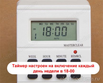 Priza cu temporizator săptămână (apăsați butonul) Priza cu temporizator săptămână