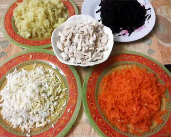 Salata - granat brățară - cu carne de pui si nuci
