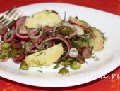 Salata - granat brățară - Rețetă de pui cu ciuperci, brânză și prune