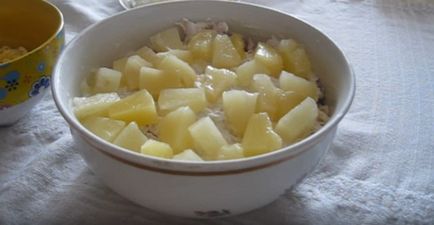 Salata de pui cu ananas și simplu syrom- și rețete delicioase