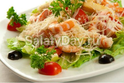 Salata cu creveți și roșii - găsi rețeta scăzut de calorii cu fotografii și video