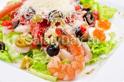 Salata cu creveți și roșii - găsi rețeta scăzut de calorii cu fotografii și video