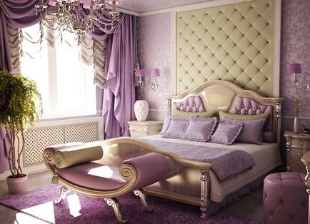 Combinația de culoare violet, în interior - nuanțe, design, fotografie