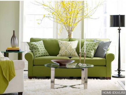 O combinație de interior verde cu designeri alte culori și sfaturi foto