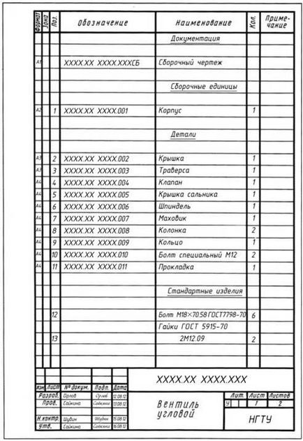 Specificații - desen tehnic - materiale de studiu pentru studenți