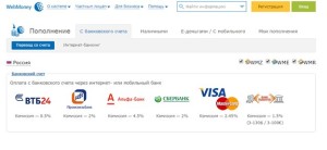 Moduri de a reface WebMoney pungă cu card de credit