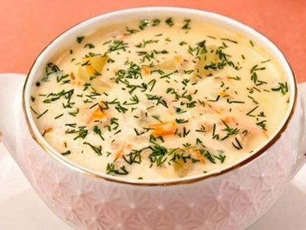 Supa cu rețete brânză și pui topit la domiciliu