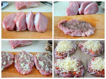 Carne de porc cu roșii în rețetele cuptorului populare cu fotografii