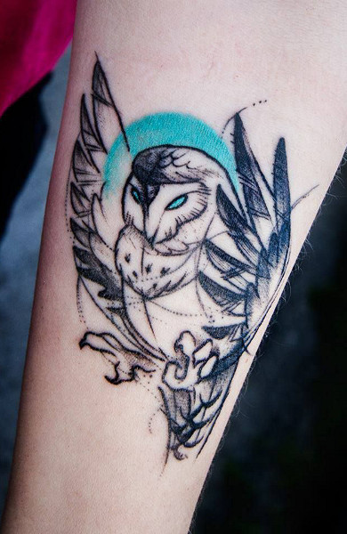 Owl tatuaj - ceea ce înseamnă schițe tatuaj și fotografii