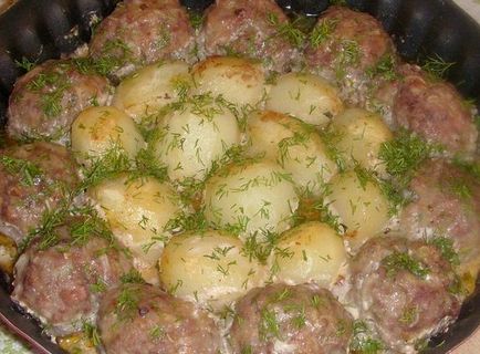 Chiftelutele în cuptor cu cartofi reteta
