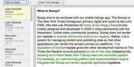 Noile York Times descrie interfața și capacitățile sale scoop sistem de management al conținutului
