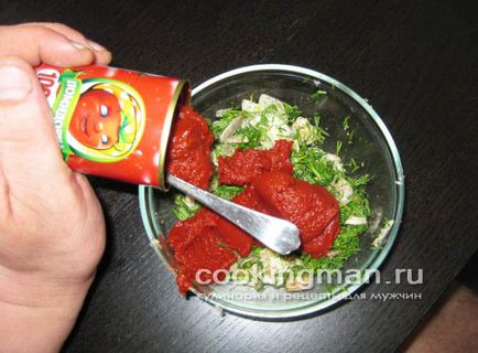 sos de tomate cu usturoi la pui - gătit pentru bărbați