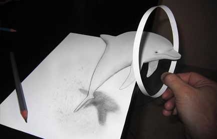 Amazing iluzie tridimensională, desenate pe hârtie în creion