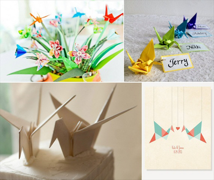Decoratiuni pentru nunta de origami