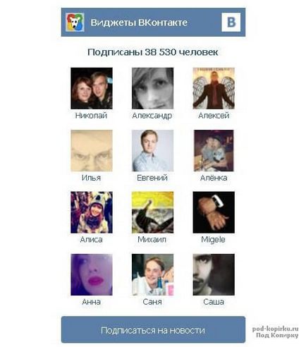 Set VKontakte widget, ghid pas cu pas pe internet, cu exemple pentru incepatori