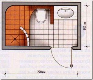 Dispozitivul încorporat gresie duș în baie sau baie