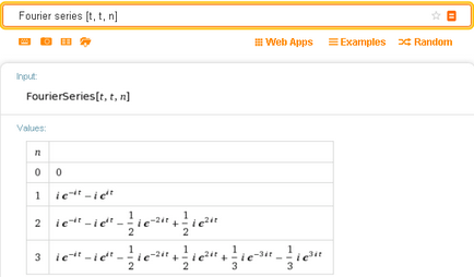 WolframAlpha în limba rusă cum să se extindă funcția într-o serie Fourier
