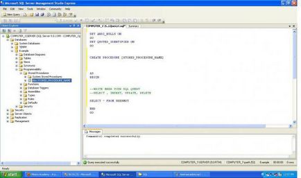 Stocate crearea de proceduri sql și utilizarea (crearea) Sql Procedura de creare și utilizare stocate