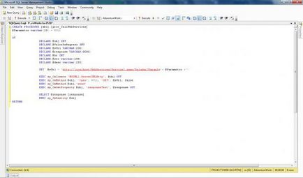 Stocate crearea de SQL și proceduri de utilizare (procedura) Sql Procedura de creare și utilizare stocate