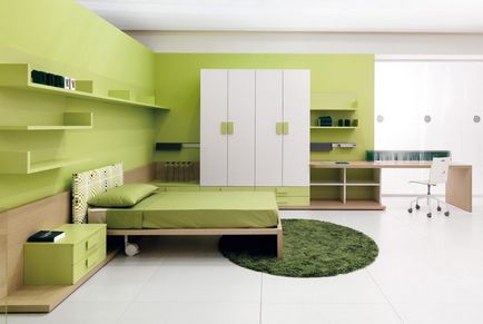 Culoarea verde în interiorul apartamentului, nuante si combinatii elegante, cu alte culori