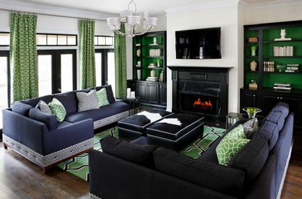 Culoarea verde în interiorul apartamentului, nuante si combinatii elegante, cu alte culori