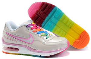 Femeile airmaksy de la Nike - roz și pantofi de alergat alb (poze)