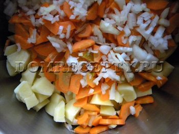 Cartofi morcovi, ceapă