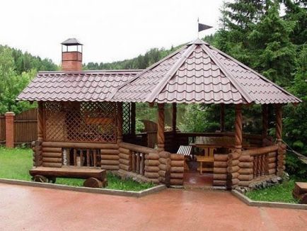Pavilioane cu propriile lor mâini pentru a da un gratar, din metal, lemn, modul de a face schema de etape