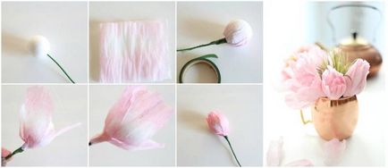 Florile din carton ondulat cu mâinile (hârtie) Florile din carton ondulat, cu propriile sale mâini