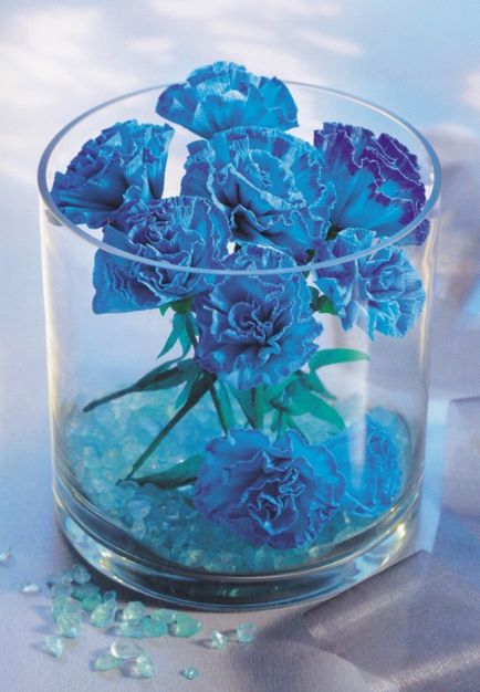 Flori din hârtie albastră ondulat - cum să facă flori ondulat