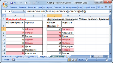 tabele de sortare dinamice în MS Excel - compatibil cu Microsoft Excel 2007, Excel 2010