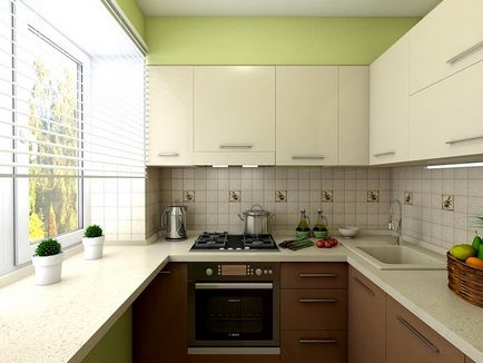 Proiectare pentru o mică bucătărie într-un apartament cu cinci etaje (bucatarie) Proiectare pentru o mică bucătărie în Hrușciov