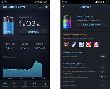 Scurtă trecere în revistă a aplicațiilor pentru a economisi bateria pe Android