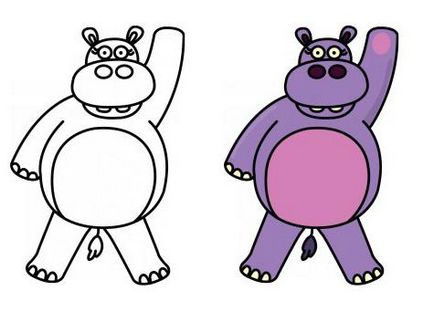 Cum de a desena un hipopotam pentru copii