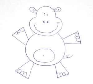 Cum de a desena un hipopotam - cum să atragă ceva timp de 30 de secunde