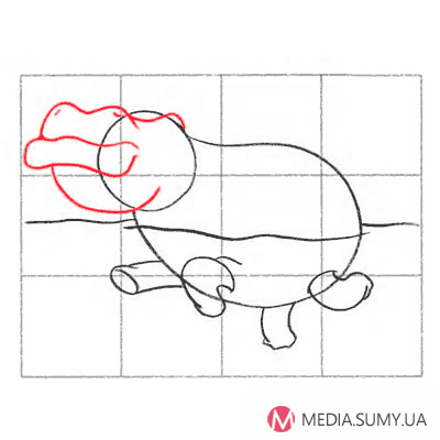 Cum de a desena un creion de desene animate Hippo