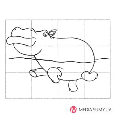 Cum de a desena un creion de desene animate Hippo