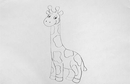 Cum de a desena un creion girafă în etape pentru copii, ls