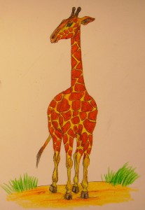 Cum de a desena o girafă, un simplu pas cu pas de desen, copilul meu