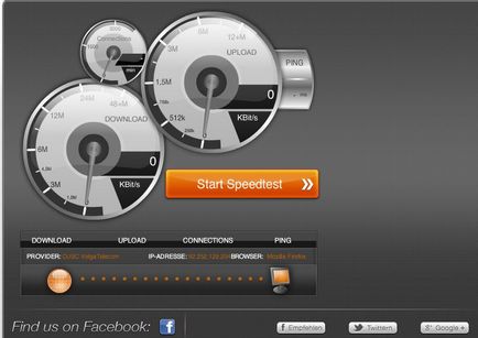 Cum de a verifica viteza de internet - pe ferestre de calculator, un mijloc standard de operare și servicii online