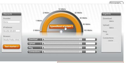 Cum de a verifica viteza de internet - pe ferestre de calculator, un mijloc standard de operare și servicii online