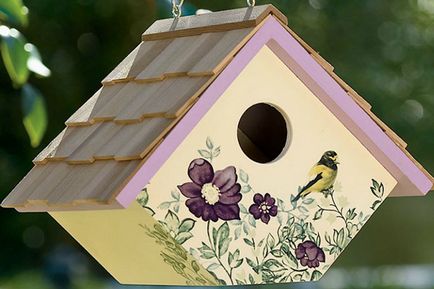 Cum sa faci o Birdhouse propriile sale mâini făcute de desene și dimensiuni de lemn și resturi de materiale pe o fotografie