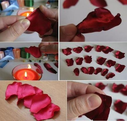 Cum de a face flori de panglici de satin cu mâinile lor fotografie
