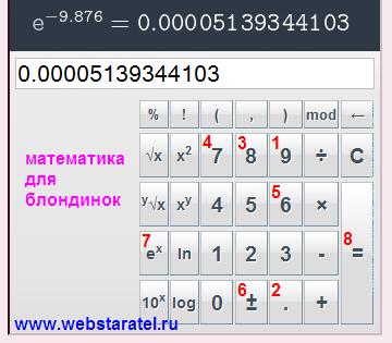 Matematica pentru blonde expozant pe calculator