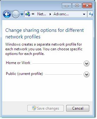 Partajarea folderul Windows 7