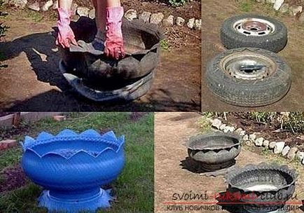 Articole din anvelope, articole de anvelope cu mâinile lor, cum să faci o lebădă dintr-un pneu vechi bascula